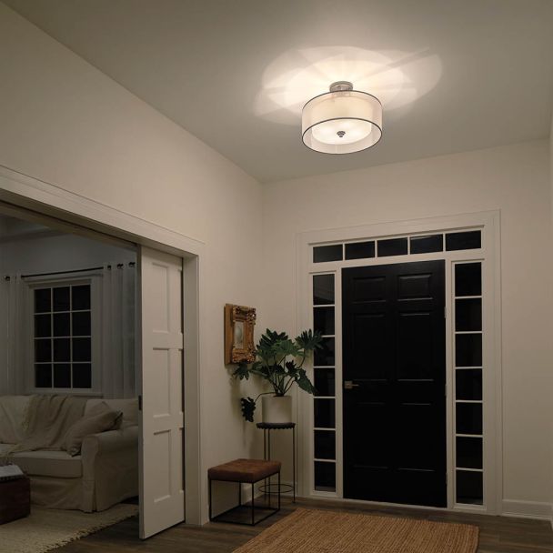 ELSTEAD Lacey KL-LACEY-SFM-AP 4 Light Semi-Flush Mount - Antique Pewter
