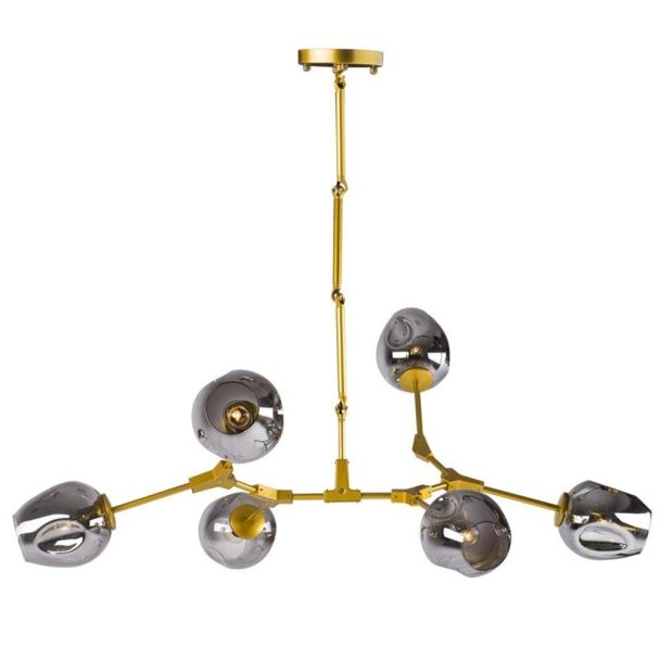 Step into Design ST-1232-6 GOLD Lampa wisząca MODERN ORCHID-6 złoto szara 130 cm