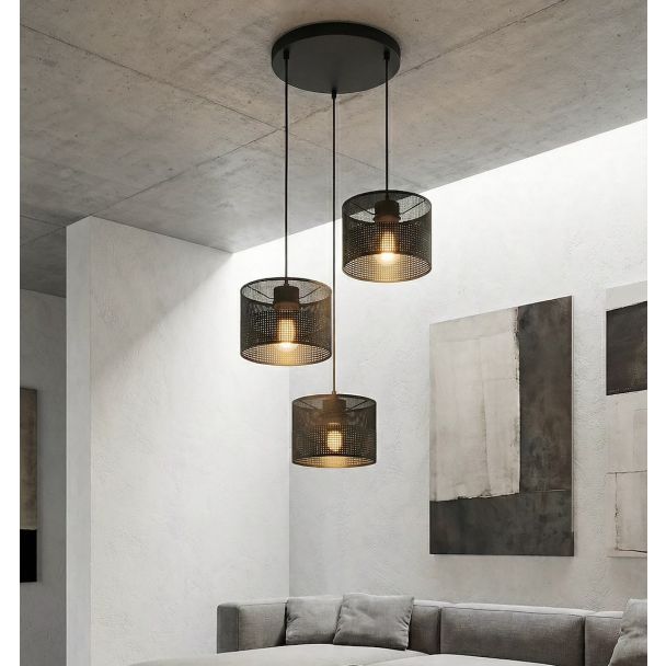 EMIBIG 1651/3PREM KARBON 3 BLACK PREM LAMPA WISZĄCA