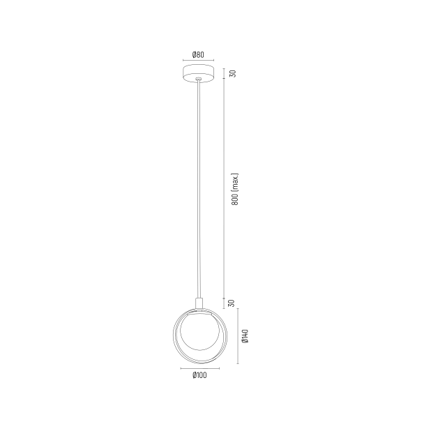 ARGON 8257 SATURNIA zwis 1 pł. opal mat, złoty