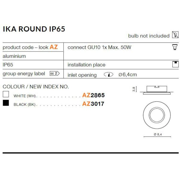 AZZARDO AZ2865 Ika R IP65 (white)
