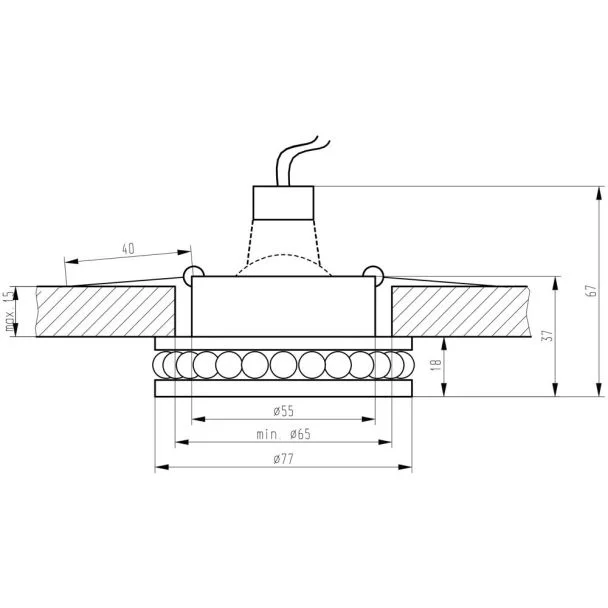 CANDELLUX 2227405 SK-79 CH/TR MR16 1X50W CHROM  oczko sufitowe  lampa sufitowa
