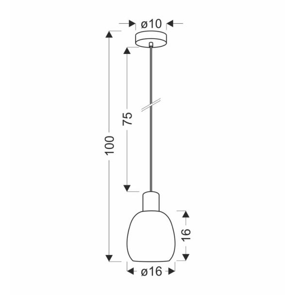 CANDELLUX 31-26941 Udin small lampa wisząca czarny 1x15W GU10 klosz szary