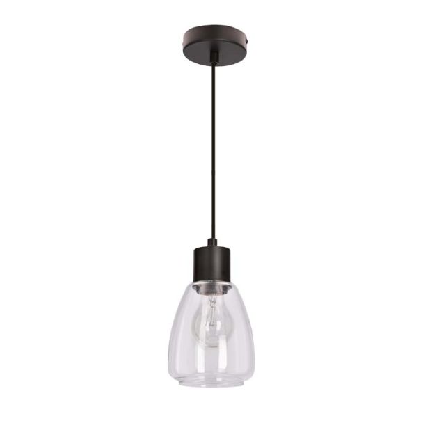 CANDELLUX 31-35066 MOLDO lampa wisząca czarny 1x40W E27 klosz bezbarwny