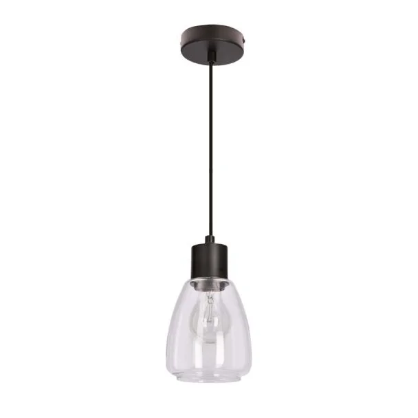 CANDELLUX 31-35066 MOLDO lampa wisząca czarny 1x40W E27 klosz bezbarwny