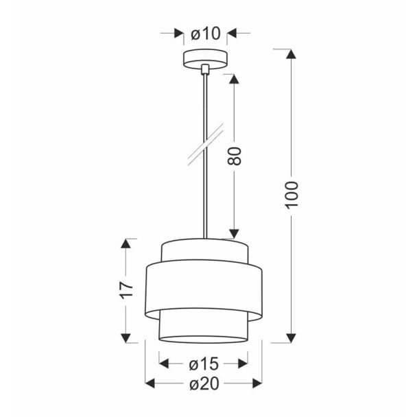 CANDELLUX 31-37015 NUGET lampa wisząca biały 1x60W E27 abażur kremowy