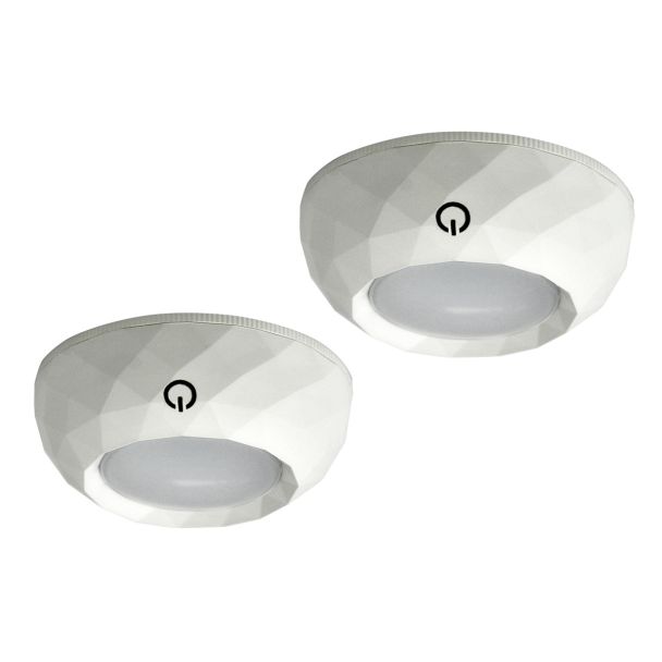 POLUX 311122 Lampki podszafkowe okragłe LED 4000K 2*12lm on/off 6*AAA incl