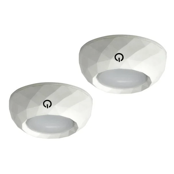 POLUX 311122 Lampki podszafkowe okragłe LED 4000K 2*12lm on/off 6*AAA incl