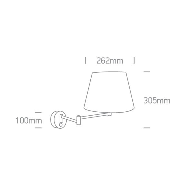 ONE LIGHT 61046/MC Lakka oprawa ścienna E27 matowy chrom + biały abażur