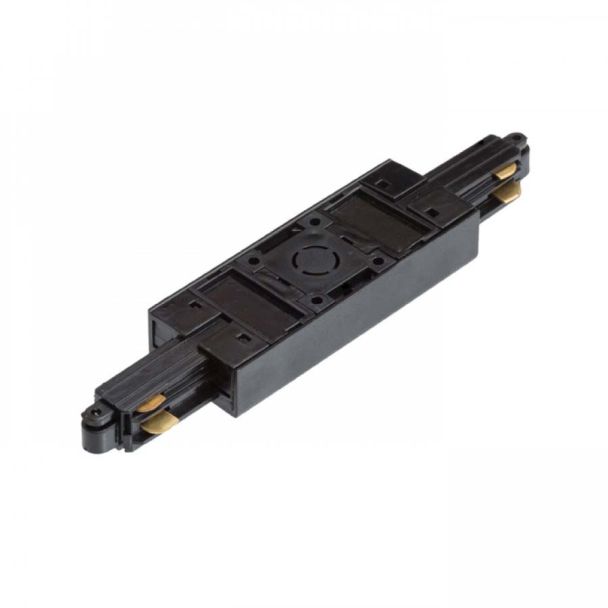 RENDL R12264 1F łącznik wzdłużny długi z opcją zasilania czarna 230V łącznik 1-fazowy