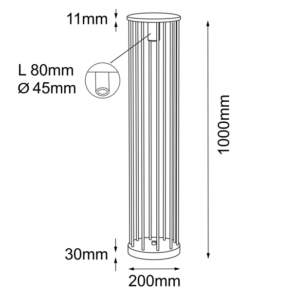 ANTIGO Lampa stojąca ogrodowa Hagi - Antracyt (1000 mm) 9907