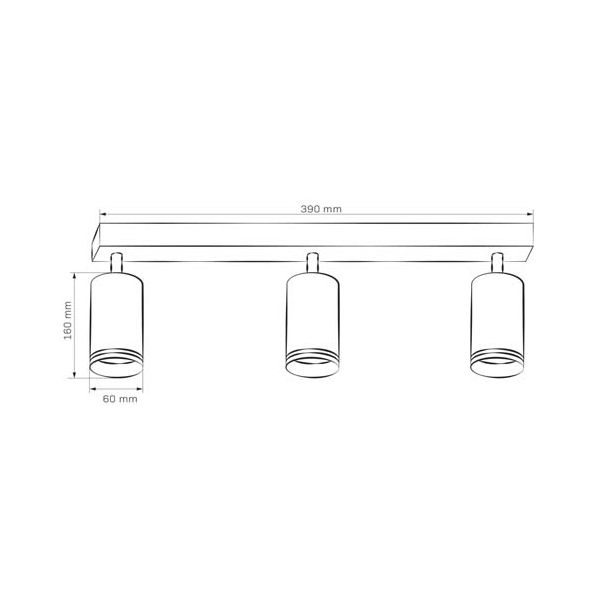 POLUX 322296 Lampa ścienno-sufitowa PARIS 3 GU10 Biała