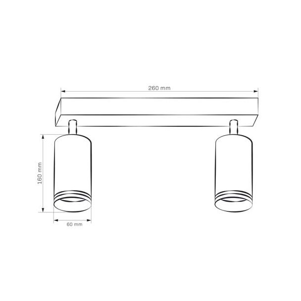 POLUX 322333 Lampa ścienno-sufitowa PARIS 2 GU10 Czarna