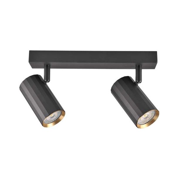 POLUX 323422 Lampa ścienno-sufitowa NICEA 2 czarno-złota GU10