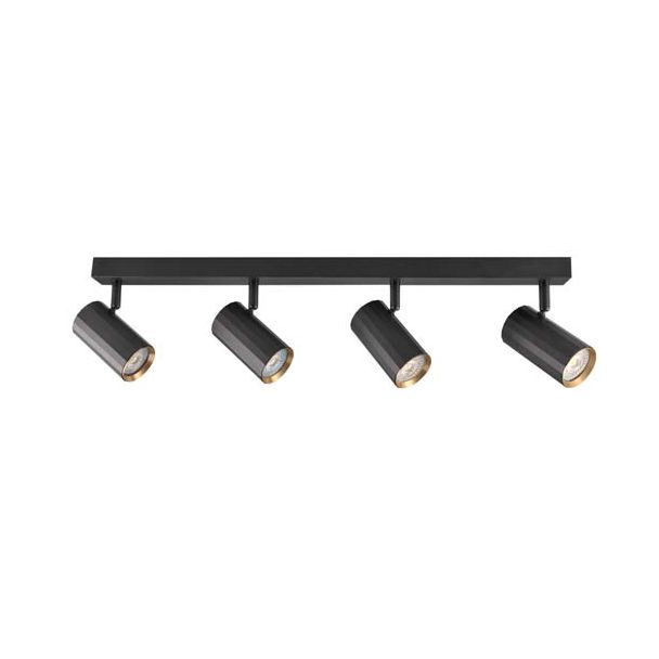 POLUX 323446 Lampa ścienno-sufitowa NICEA 4 czarno-złota GU10