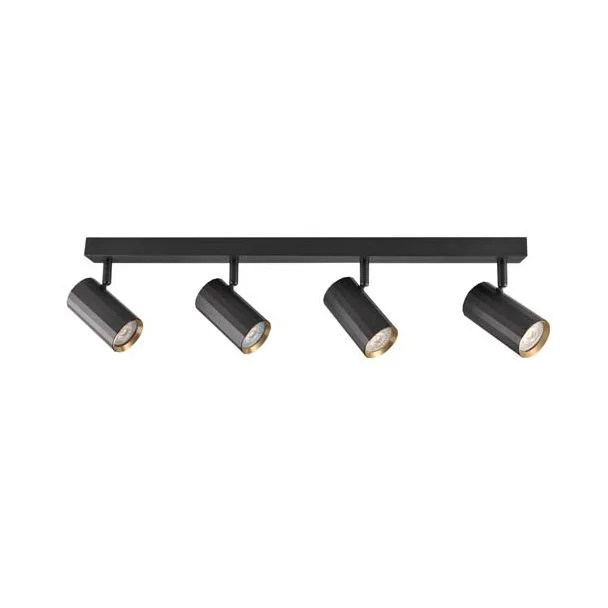 POLUX 323446 Lampa ścienno-sufitowa NICEA 4 czarno-złota GU10