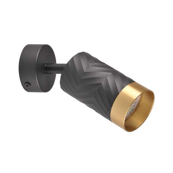 POLUX 323538 Lampa ścienno-sufitowa ARRAS 1 czarno-złota GU10