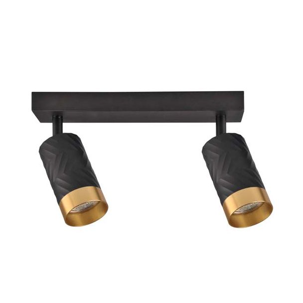 POLUX 323545 Lampa ścienno-sufitowa ARRAS 2 czarno-złota GU10