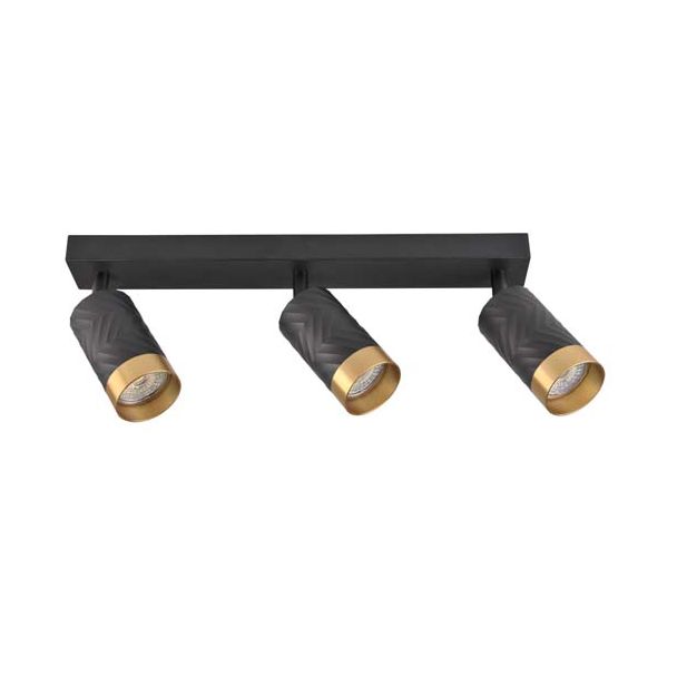 POLUX 323552 Lampa ścienno-sufitowa ARRAS 3 czarno-złota GU10