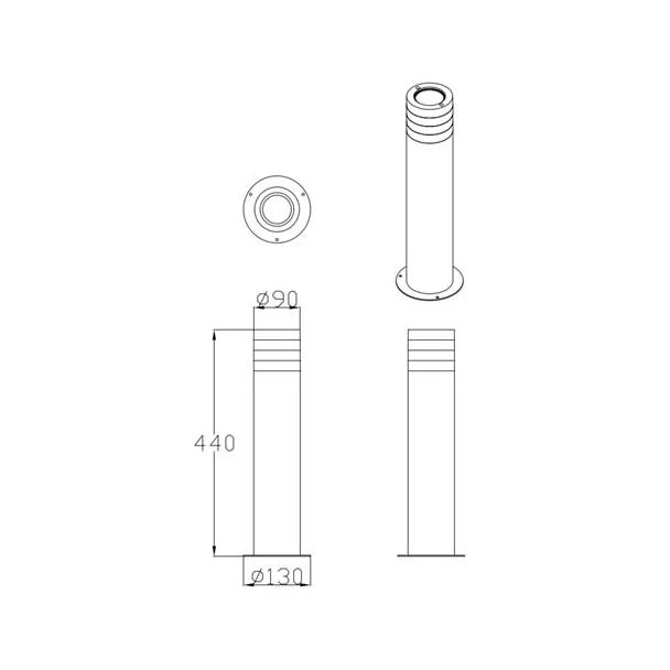 POLUX 324009 Lampa zewnętrzna RINO 44cm czarna 1xE27