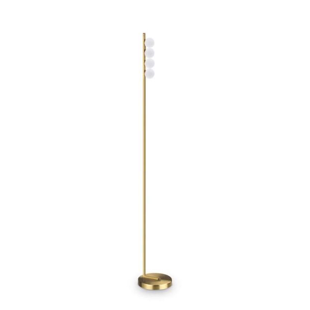 IDEAL LUX 328324 PING PONG PT4 OTTONE LAMPA PODŁOGOWA mosiądz