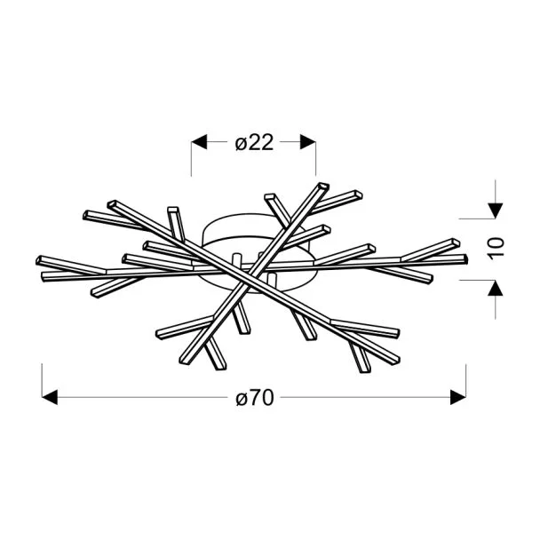 CANDELLUX A0017-130 SAMOS LAMPA SUFITOWA PLAFON 70 40W LED CZARNY 4000K APETI