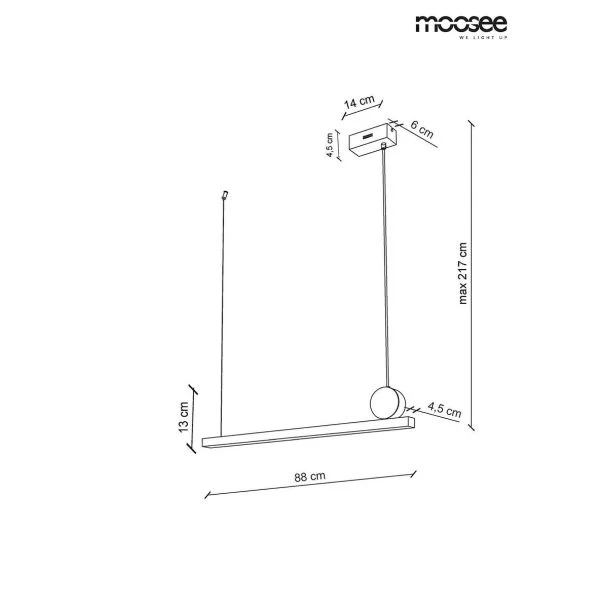 Moosee MSE010100133 MOOSEE lampa wisząca WAND S - złota