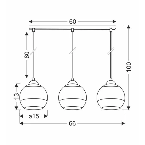 CANDELLUX 33-21250 CONTESSA LAMPA WISZĄCA CZARNY 3X40 E27 KLOSZ ZŁOTY