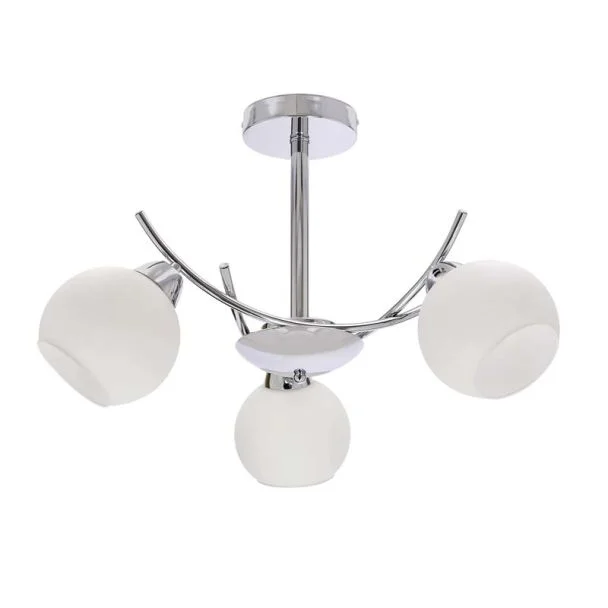CANDELLUX 33-34991 AMOS Lampa wiszaca chromowy 3x40W E27 klosz biały