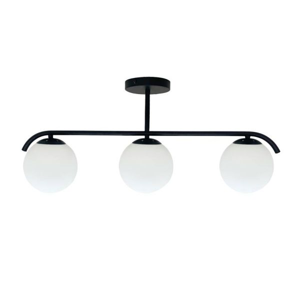 Candellux 33-35417 AMADEO lampa sufitowa czarny 3x40W E14 klosz biały