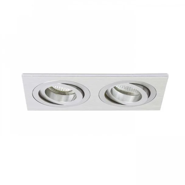 RENDL R12712 PASADENA GU10 SQ II wpuszczana aluminium szczotkowane 230V GU10 2x50W