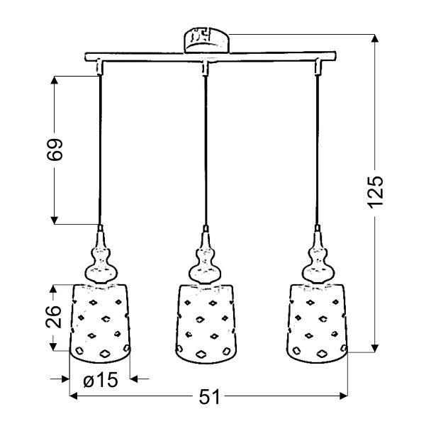 CANDELLUX 33-51943 HAMP ZWIS 3X60W E27 BIAŁY