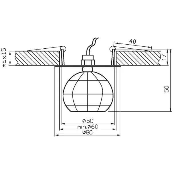 CANDELLUX 2286658 SK-27 CH G4 CHROM OPR. STROP. STAŁA KRYSZTAŁ 20W G4 KULKA1