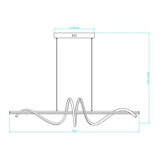 Reality 339701-09 Serpent - lampa wisząca LED złoty malowany