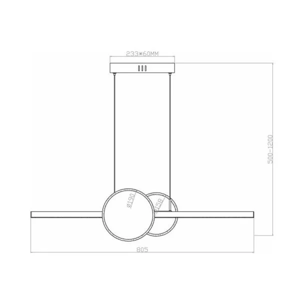 Reality 339901-30 Gendra - lampa wisząca LED czarny mat