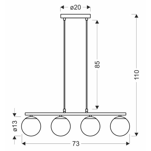 CANDELLUX 34-37442 Carrine lampa wisząca drewniany 4x40W E14 klosz biały