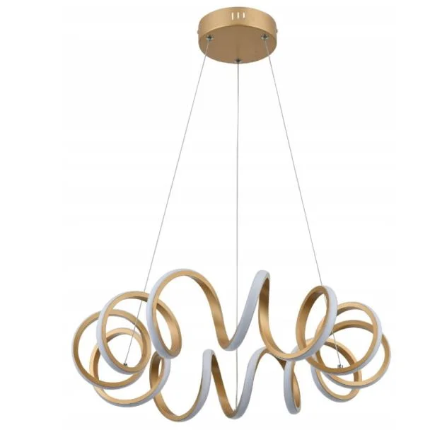 Reality 340201-09 Lopp - lampa wisząca Led złoty mat z pilotem i ściemniaczem