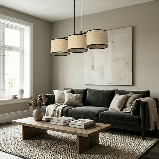 EMIBIG 1654/3 ECO 3 BL RATTAN LAMPA WISZĄCA