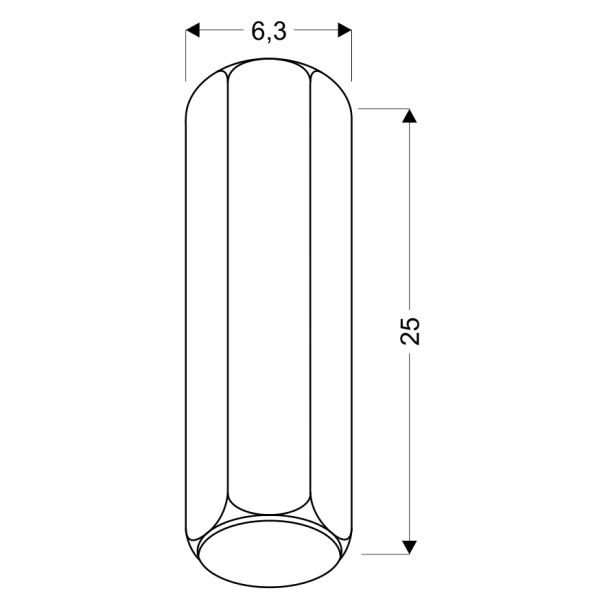 CANDELLUX 2282800 LAMPA SUFITOWA TUBA 1X25W GU10 6,3/25 BIAŁY