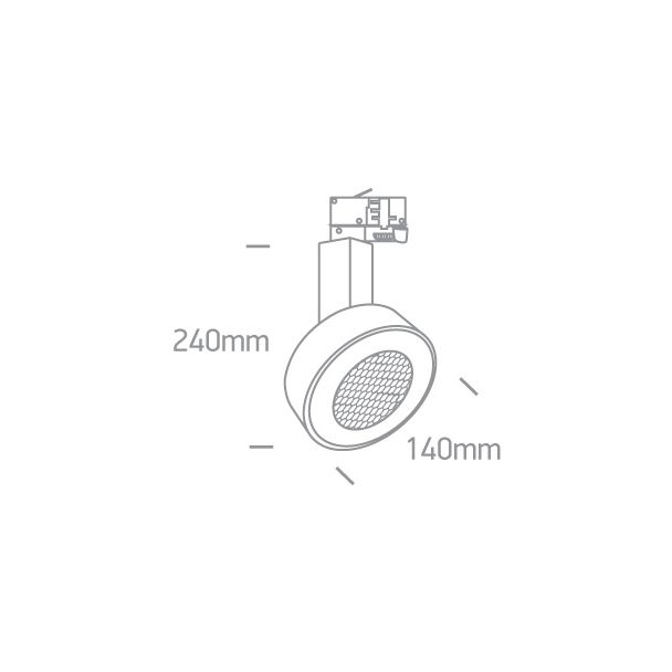 ONE LIGHT 65652T/W/W Afrato biały track spot COB LED o strukturze plastra miodu 3000K 30W