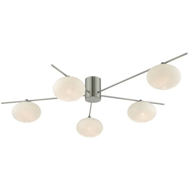 DAR JAS5446 JASPER 5LT SEMI FLUSH SAT NICKEL
