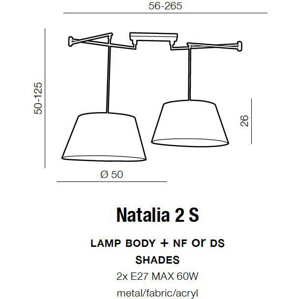 AZZARDO AZ1923 Natalia 2 S lampbody (stelaż)