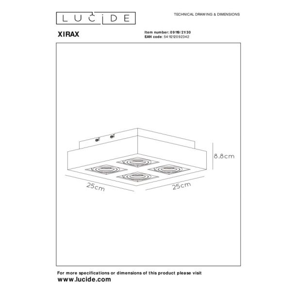 LUCIDE XIRAX 09119/21/30 SUFITOWA REFLEKTORY