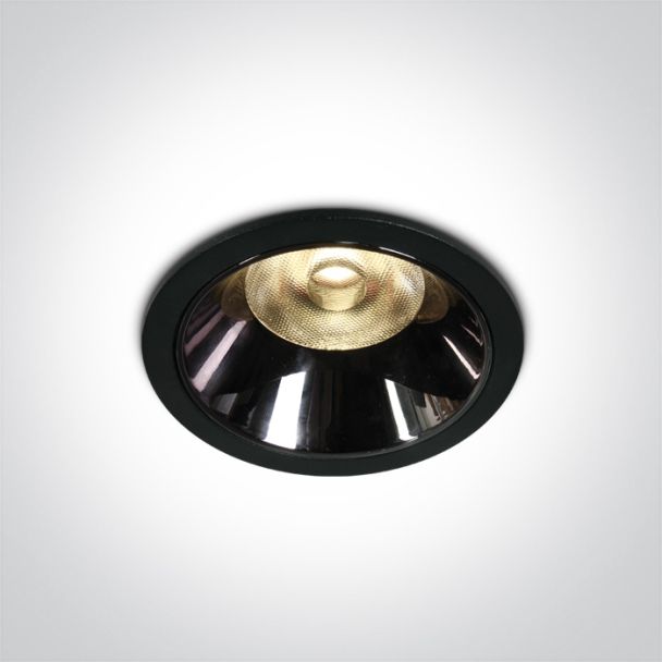 ONE LIGHT 10112DC/B/W Valtos czarny wpust z odbłyśnikiem ciemnego chromu COB LED 3000K 12W dark light
