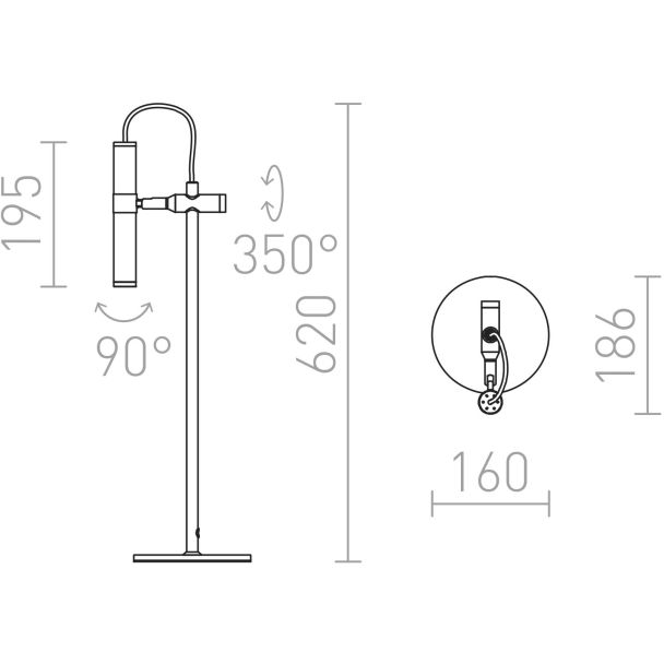 RENDL R12462 VIPER TL czarna chrom 230V LED 3W 60° 3000K