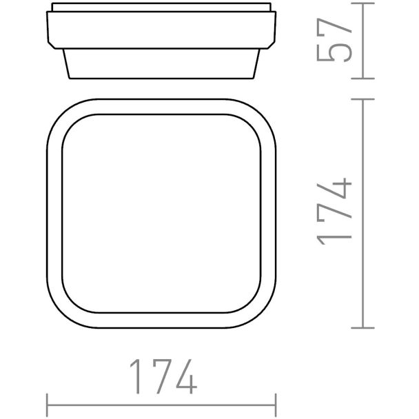 RENDL R12525 TARIS SQ 17 natynkowa czarna 230V LED 8W IP54 3000K