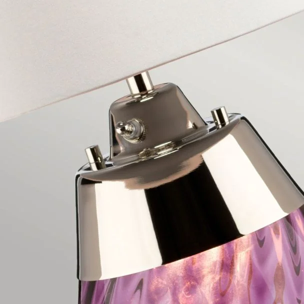 ELSTEAD Lena LENA-TL-S-PLUM-OWSS 2 Light Small Plum Table Lamp with Off-white Shade
