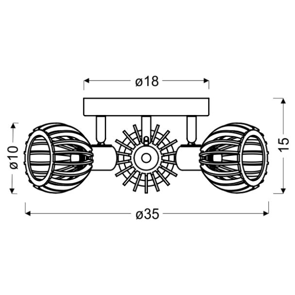 CANDELLUX 98-68118 ATARRI PLAFON 3X25W E14 BIAŁY+DREWNO