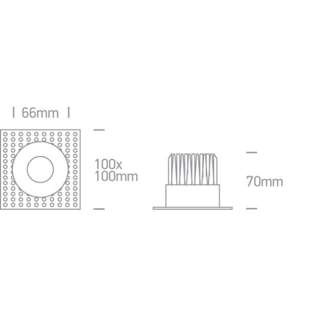 ONE LIGHT 10107BT/B/W Manna czarny wpust LED IP54 3000K 7W