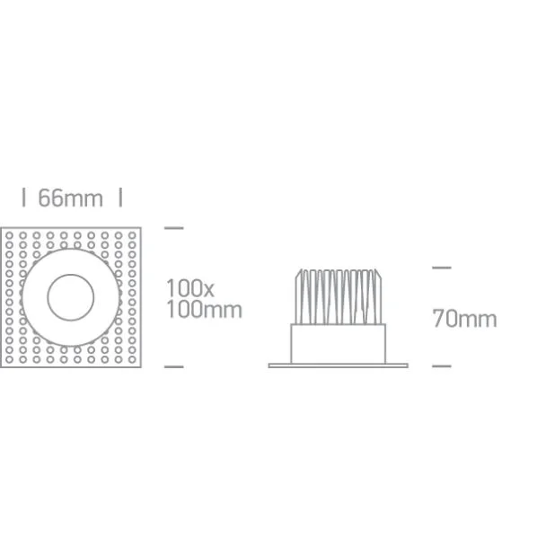 ONE LIGHT 10107BT/B/W Manna czarny wpust LED IP54 3000K 7W